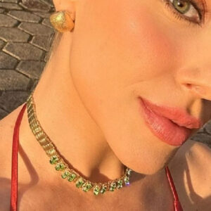 Choker Hematita e Cristais